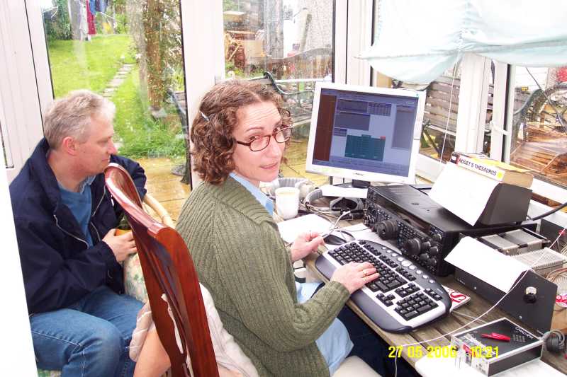 M3SXP Steve watches Avril 2E0KOP operating a CW Contest